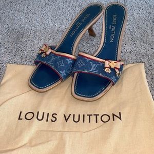 Louis Vuitton Monogram Denim Kitten Heels